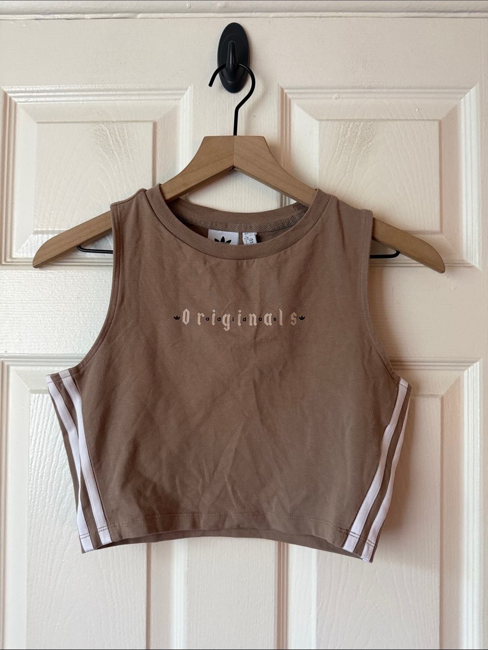 Adidas Originals Tan Cropped Tank Top size small